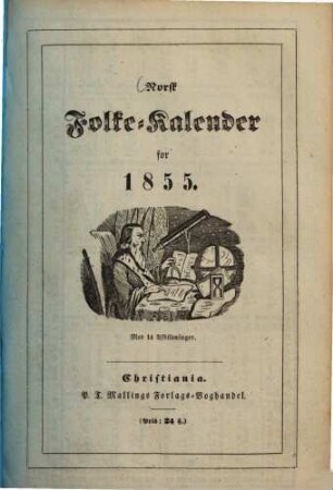 Norsk Folke-Kalender, 1855
