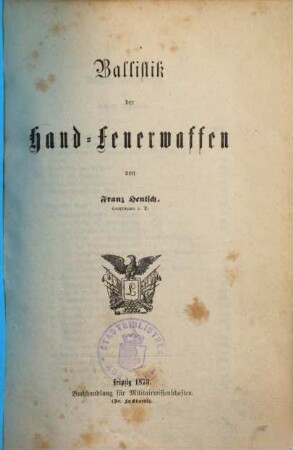 Ballistik der Hand-Feuerwaffen