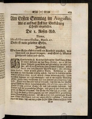 273-278, Am Ersten Sonntag im Augusto, ...