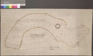 Leofels (Kr. Crailsheim) "Die sogenannte dieffe Halten" Beschreibung: Leinwand auf Pappe; Vermessungskarte; Grundstücke in Dreiecke eingeteilt.