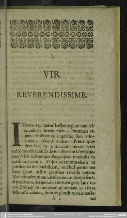 Vir Reverendissime
