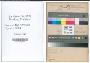 Entnazifizierung Karl Baars , geb. 13.08.1904 ()