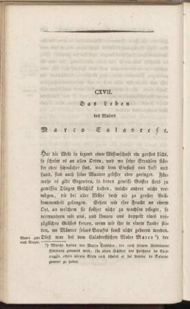 CXVII. Das Leben des Malers Marco Calavrese.