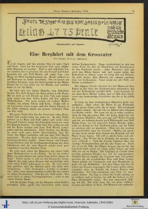 Eine Bergfahrt mit dem Grossvater.