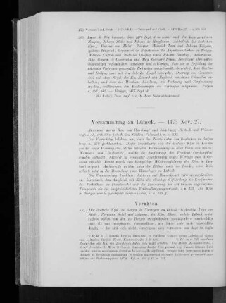 Versammlung zu Lübeck. - 1475 Nov. 27.