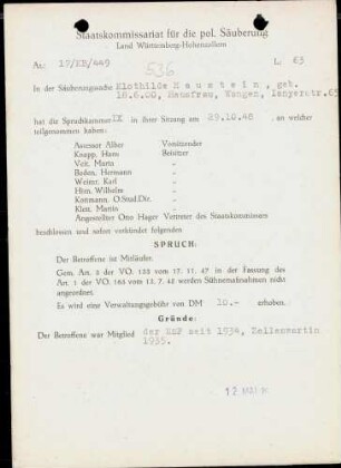 Haustein, Klothilde