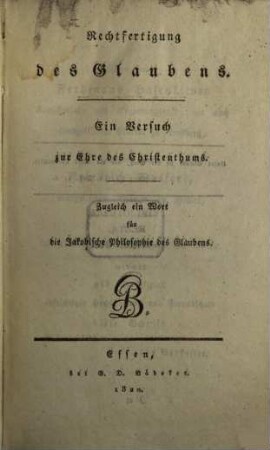 Rechtfertigung des Glaubens