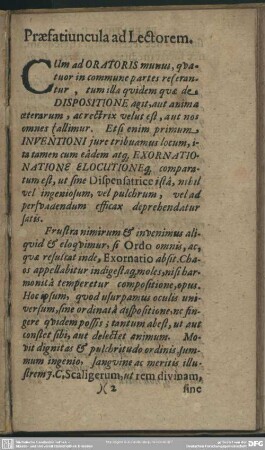 Praefatiuncula ad Lectorem