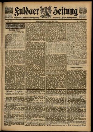 Zweite Ausgabe vom Samstag, den 14. Mai 1904.