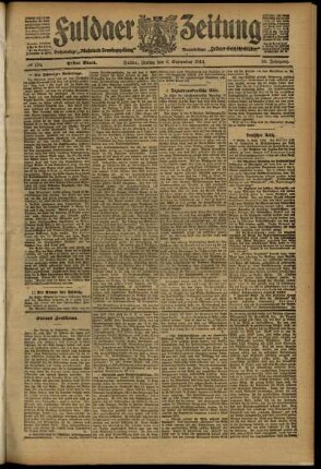 Erste Ausgabe vom Freitag, den 06. September 1912.