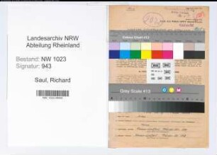 Entnazifizierung Richard Saul , geb. 27.05.1886 (Gemeindeinspektor)