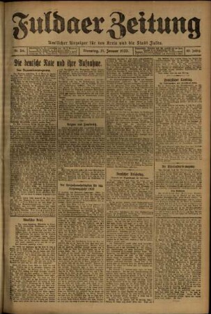 Ausgabe vom Dienstag, den 31. Januar 1922.