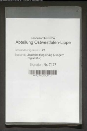 Zulegung des von Kerßenbrockschen Schlosses zur Stadtgemeinde Barntrup