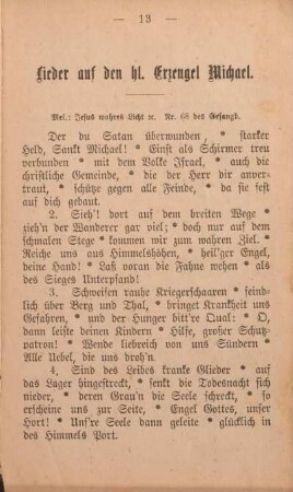 Lieder auf den hl. Erzengel Michael.