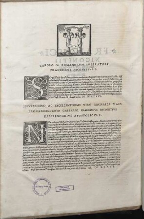 Francisci Niconitii Utriusque Juris Doctoris Allegationum ... pars ; 1