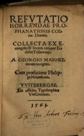 Refutatio horrendae prophanationis Coenae Domini
