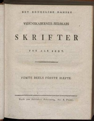 Femte Deels Förste Hæfte.