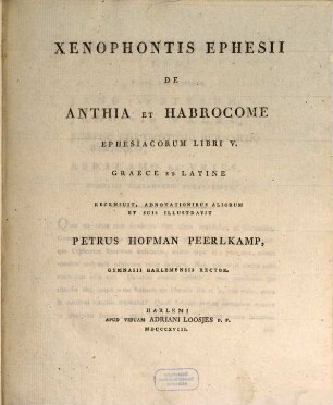 De Anthia et Habrocome Ephesiacorum libri quinque