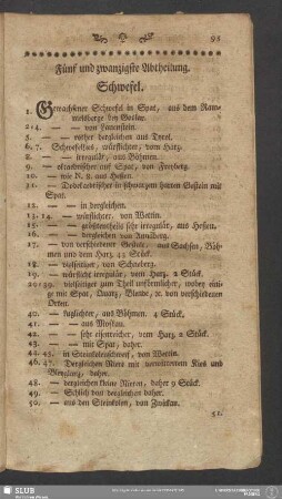 Fünf und zwanzigste Abtheilung. Schwefel