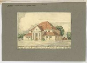 Turn- und Festhalle in einer Kleinstadt Monatskonkurrenz März 1919: Perspektivische Ansicht