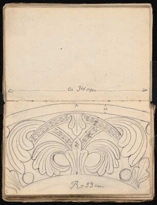 Skizzenbuch: Handskizzen von 1885: Ornamentik im Bogenfeld