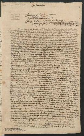 Brief an Andreas Cleyer (Abschrift)