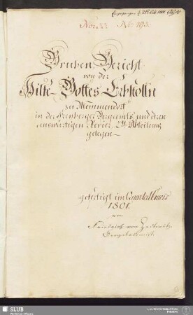 Gruben-Bericht von der Hilfe Gottes Erbstolln zu Memmendorf in der Freyberger Bergamts, und deren auswärtigen Revier, 2te Abteilung gelegen - 17.6385 4.