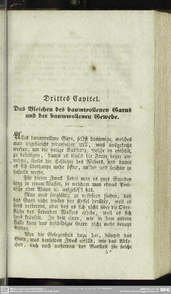 Drittes Capitel. Das Bleichen des baumwollenen Garns und der baumwollenen Gewerbe