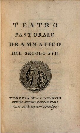 Teatro Pastorale Drammatico Del Secolo XVII