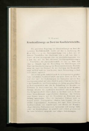 IV. Kapitel. Krankenfürsorge an Bord der Kauffahrteischiffe