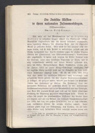 Die Indische Mission in ihren nationalen Zusammenhängen