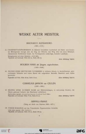Werke alter Meister (Nr. 45-86)