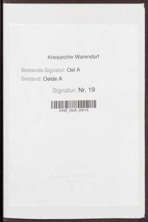 Verzeichnis der Kranken im Wigbold Oelde