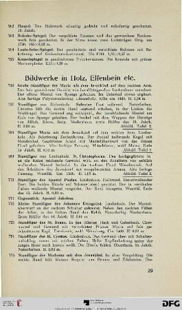 Bildwerke in Holz, Elfenbein etc. (Nr. 766-820)