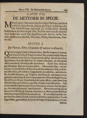 Caput VII. De Meteoris In Specie.