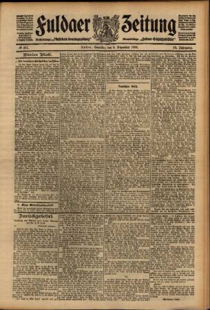Vierte Ausgabe vom Samstag, den 05. Dezember 1908.