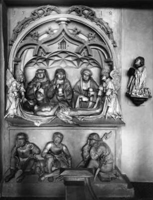 Heiliges Grab mit Stifterfigur : Heiliges Grab mit Stifterfigur (1514). Sankt Martin (Kreis Südliche Weinstraße), Pfarrkirche Sankt Martin