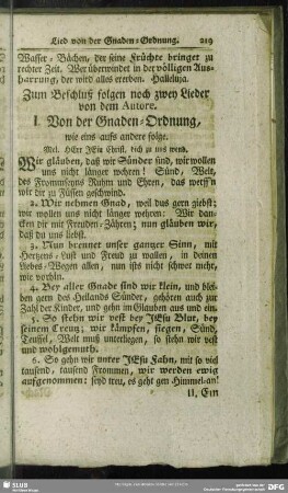 Zum Beschluß folgen noch zwey Lieder von dem Autore