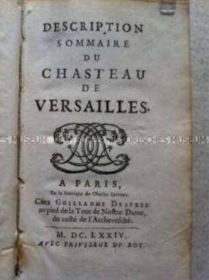 Beschreibung des Schlosses von Versailles