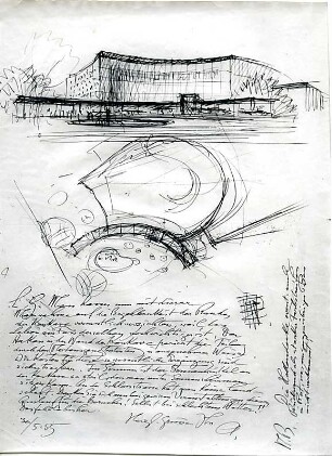 Abel, Adolf; Stuttgart; Liederhalle - Perspektive; Beethovensaal (Grundriss)