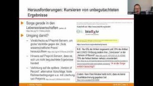 Preprints als „besondere Form“ der Open-Access-Veröffentlichung – Herausforderungen und Umgang damit