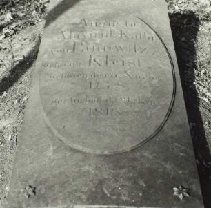 Grabplatte für Auguste Maximiliane Kathrine von Pannwitz (1778-1818), Schwester Heinrich von Kleists
