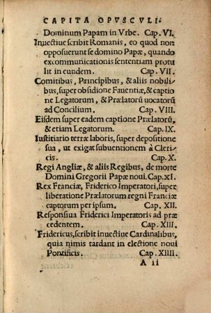 Querimonia Friderici II. Imperatoris qua se a Rom. Pontifice, et cardinalibus immerito persecutum, et imperio deiectum esse, ostendit