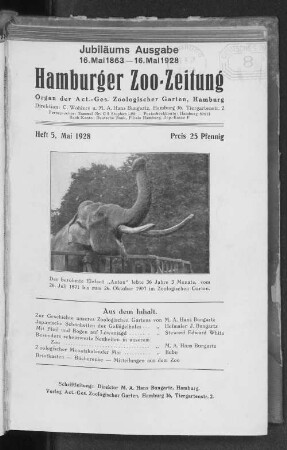 Heft 5 : Mai 1928 Jubiläumsausgabe