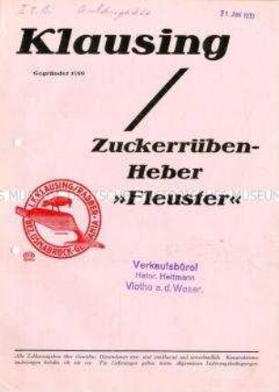 Klausing Zuckerrüben-Heber "Fleuster"
