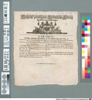 Königlich privilegirte Berlinische Zeitung von Staats- und gelehrten Sachen. Extrablatt. 1815,3 (30. Juni)