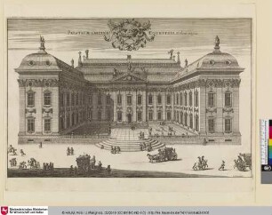 Suecia Antiqua et Hodierna; PALATIUM ORDINIS EQUESTRIS urbem versus.