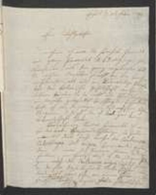 Brief von Johann Samuel Naumburg an Unbekannt