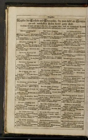 Register der Episteln und Evangelien/ ...
