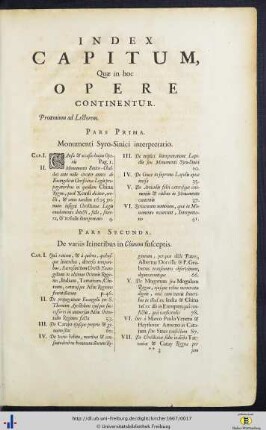 Index Capitum, Quae in hoc Opere Continentur.
